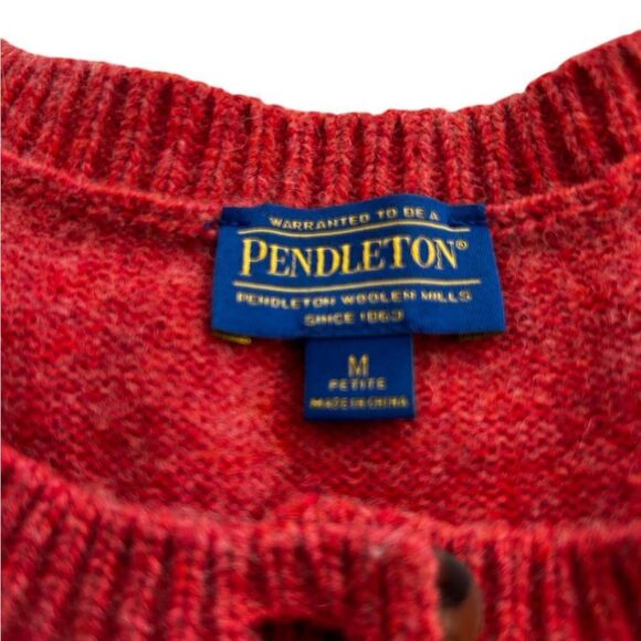 Pendleton coral Orange lambswool Sweater size medium - Picture 4 of 8